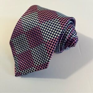 Turnbull‎ & Asser, Elegant, Checkered, 100% Silk, Made in England Tie